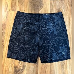 Men’s Tommy Bahama Black Floral Shorts/ Swim Trunks 40” Waist Quick Dry EUC
